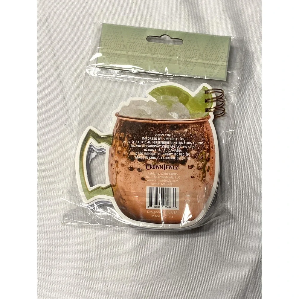 crown‎ jewlz COPPER MUG SPIRAL NOTEPAD  happy hour